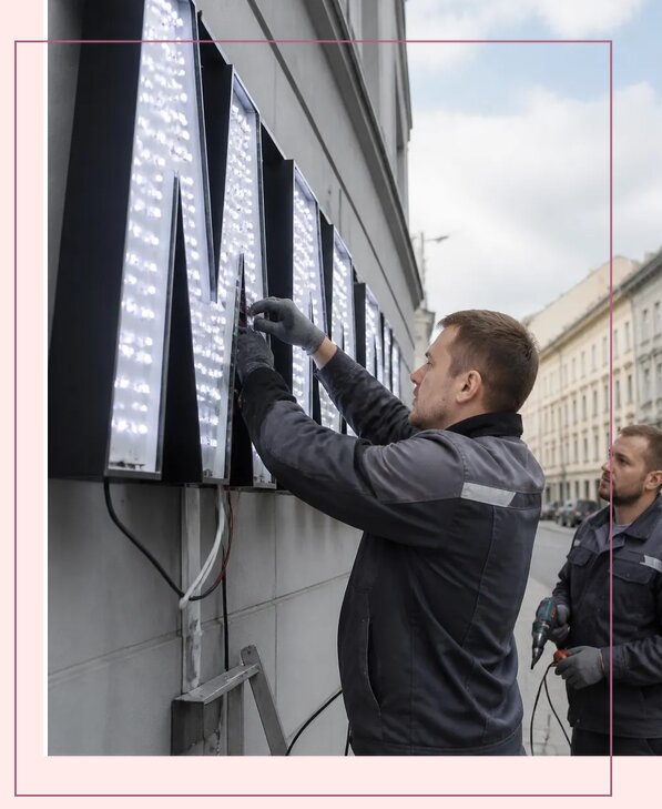 Изготовление и монтаж светодиодных LED вывесок в Елизове