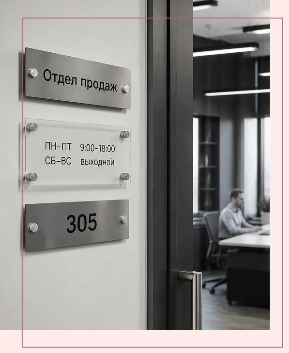 Офисные таблички на дверь в Елизове по цене от 4963 р. | Аванза-Лзв